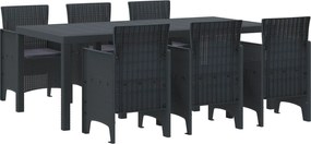 vidaXL Kert étkező szett 7 pcs Antracit Polipropilén