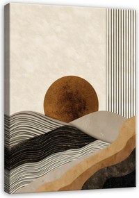 Vászonkép Absztrakt Art Deco Bézs Vonalak A Nappali Hálószobájába 60x40