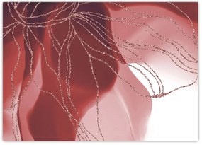 Üveg kép - Piros absztrakt virág N⁰1 (70x50 cm)