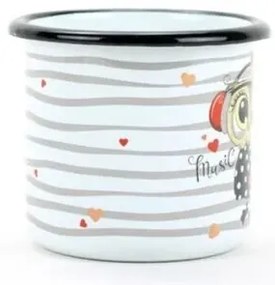 Belis Smaltovaný hrnek Sova music, 7 cm, 0,25 l
