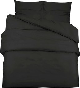 vidaXL fekete mikroszálas ágyneműhuzat-garnitúra 155 x 220 cm
