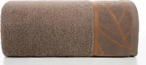 Törölköző 70x140 barna világos levelek 500g/m2 frottír