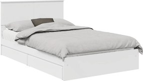vidaXL Tárolós Ágy fejtámlával fiókkal Fehér 120 x 190 cm Faanyag