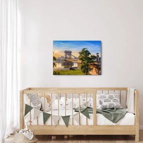 Kép - Híd a folyón, Budapest, Magyarország (70x50 cm)