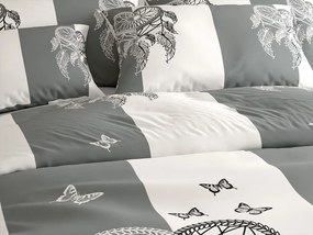 Pamut ágyneműhuzat TIRSO POLY szürke-fehér Ágyneműhuzat mérete: 70 x 90 cm | 140 x 200 cm