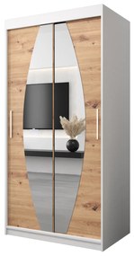 Ruhásszekrény 100 cm Eclipse (matt fehér + artisan tölgy). 1063373