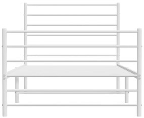 vidaXL fehér fém ágykeret fej- és lábtámlával 100 x 190 cm