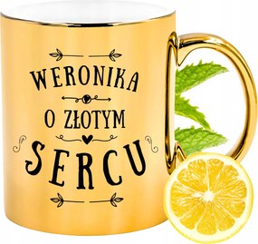 Prémium Arany Csillogó Bögre Veronika Ajándék Nyomtatott Fotóval