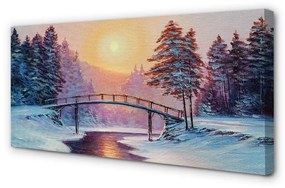 Canvas képek Téli fák hó kelet 100x50 cm