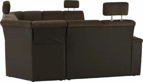 Ülőgarnitúra, textilbőr barna/szövet barna, SANTIAGO U