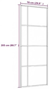 fehér matt ESG üveg és alumínium tolóajtó 76x205 cm