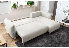 Krémszínű kinyitható sarokkanapé (variálható) Nessa – Bobochic Paris