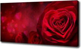 Vászonkép Vörös rózsa szív 100x70cm