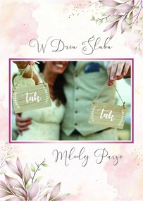 Elegáns Esküvői jókívánságok, képeslap, Ajándék Ifjú Párnak Esküvőre