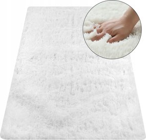 Shaggy Puha Szőnyeg Nappaliba 200X300 CM Bolyhos Plüss Fehér Szegély