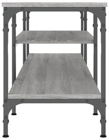 szürke sonoma színű szerelt fa és vas TV-szekrény 161x35x45 cm
