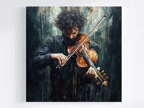 Vászonkép Canvas Portré Férfi Hegedűs Zene Koncert 80x80