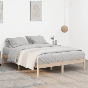 tömör fenyőfa ágy matrac nélkül 152 x 203 cm
