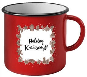 Bágdog bögre mézeskalácsos Boldog karácsony felirattal 11x11x10 cm