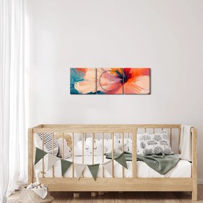 Kép - Festett virág (órával) (90x30 cm)