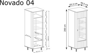 Novado NO-4 vitrin, agyagszürke