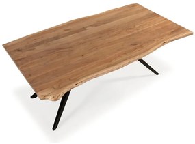 Natúr színű étkezőasztal akácfa asztallappal 100x200 cm Mudri – Marckeric