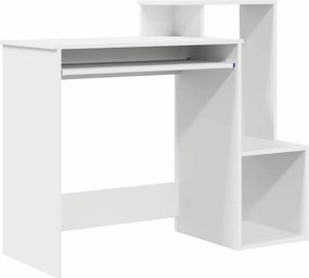 vidaXL Asztal fiókkal polcokkal Fehér 106 x 41 x 88.5 cm Faanyag