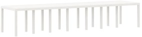 Kerti Asztal Fehér 400x100x73 cm Poli Rattan