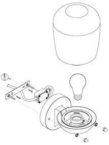 Eglo 98701 - Kültéri fali lámpa DONATORI 1xE27/60W/230V IP44
