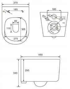 Mexen Carmen Rimless, falra akasztható WC csésze ülőkés + bidé, fehér, 30880400 + 35884900