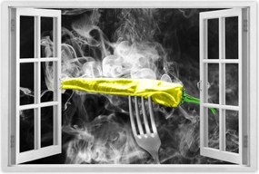 Poszter 60x40 Sárga paprika a villán