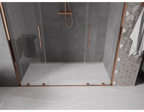 Mexen Velar Duo, nyitható tolóajtó 170x200 cm, 8mm átlátszó üveg, rózsa arany, 871-170-000-02-60
