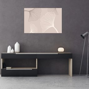 Kép - Bézs színű levelek N⁰6 (90x60 cm)
