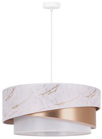 Duolla - Csillár zsinóron KOBO 1xE27/15W/230V átm. 45 cm fehér/rózsaarany 600194