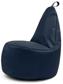 Sötétkék bőrutánzat babzsákfotel Lull L – So Soft?
