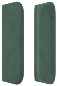 sötétzöld bársony szárnyas fejtámla 163x16x78/88 cm