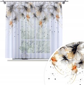 Függöny Kész Fátyol 200X150 Festett Mintás Béka Szalag Függöny 202