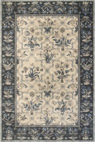 160x240 cm Isfahan Gyapjú Szőnyeg Csokrokkal Virágok Olandia Kék