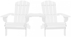 fehér tömör fenyőfa kerti Adirondack székek teázóasztallal