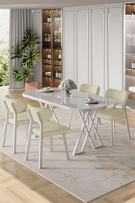 Axton étkezőgarnitúra, fehér-krém, 168 cm – TR240CHR2699