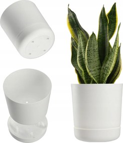 Virágtartó Kaspó Virágtartó Állvánnyal Fedő Tál Kerek 20 cm Fehér Matt