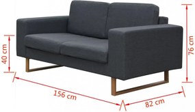vidaXL 2 és 3 személyes sötét szürke kanapé szett