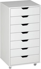 Vinsetto Görgős Irodai Szekrény, 7 Fakkos Tárolószekrény - Dokumentumok, A4 vagy levél formátumú iratok rendszerezője, méretei: 47,5L x 39,5W x 90H cm