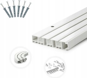 Mennyezeti sínfüggöny 3 vágányú Pvc 90 cm biztosítótűvel tekercs teljes szett
