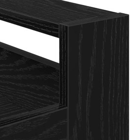 Konyhai Kocsi Fekete Tölgy 60x45x80 cm Összeszerelt Fa