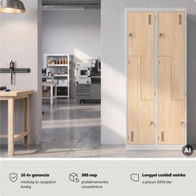 L alakú öltözőszekrény, szürke, sonoma tölgy, 800x1850x450 mm: JULIA Eco Design