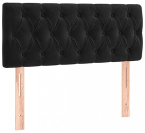 fekete bársony LED-es fejtámla 100 x 7 x 78/88 cm