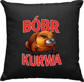 Hód vicces párna, fekete