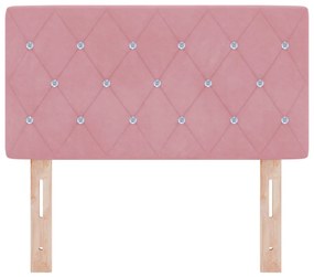 Fejtámla Kristálygombos Rózsaszín 80 cm Bársony