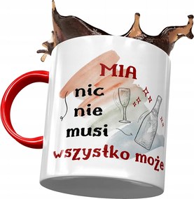 Piros Bögre Mia Feleség Barátnő Ajándék Nyomtatott Fotóval